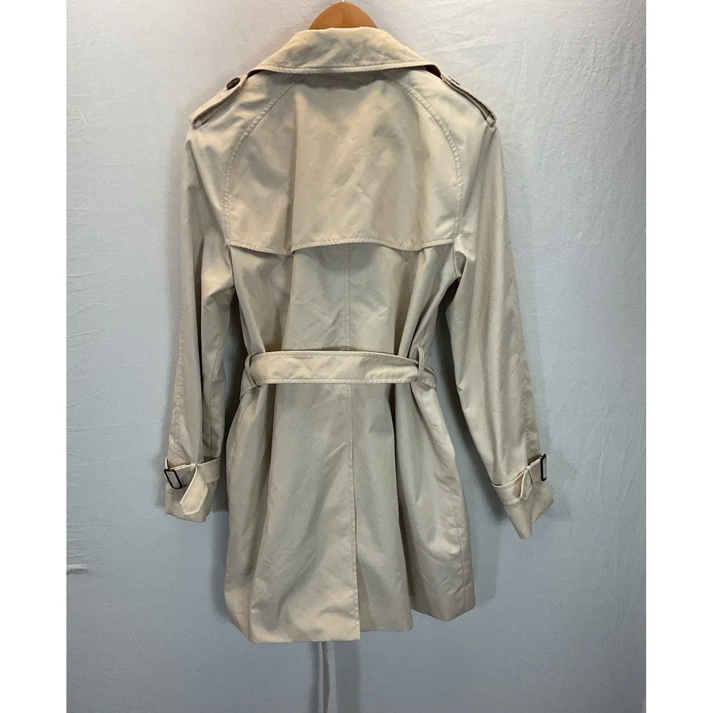 Coach Classic Trench Coat Women's Size L Cotton Canvas Belted City Career Dressy